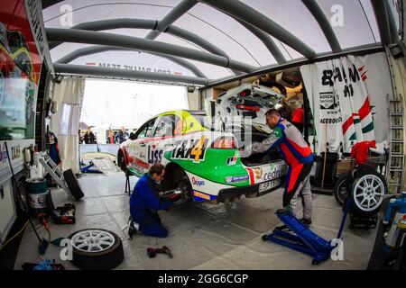 39 Erdi TIBOR Jun (HUN), Zoltan CSOKO (HUN), Mitsubishi lancer Evo X, équipe Erdi, lors du rallye européen ERC Barum 2021, du 27 au 29 août, à Zlin, République Tchèque - photo Nuno Antunes / DPPI Banque D'Images