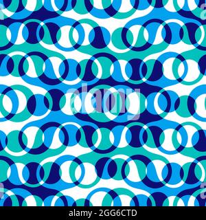 Motif géométrique sans couture avec cercles et points en 4 couleurs Banque D'Images