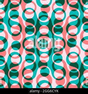 Motif géométrique sans couture avec cercles et points en 4 couleurs Banque D'Images