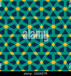 Motif arabe traditionnel sans couture en 3 couleurs Banque D'Images