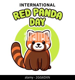 Motif poster international Red Panda Day. Joli personnage de paanda rouge, illustration vectorielle. Illustration de Vecteur