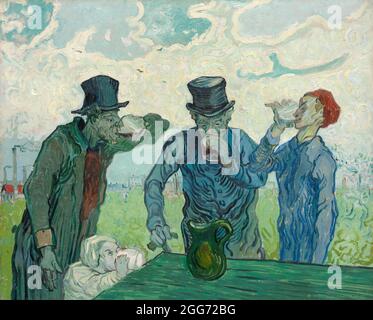 Les buveurs de Vincent van Gogh 1890 Banque D'Images