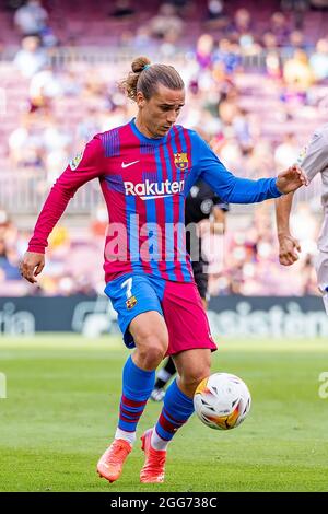 Barcelone, Espagne. 29 août 2021. Griezmann pendant le match de la Liga entre le FC Barcelone et Getafe CF au Camp Nou à Barcelone, en Espagne. Crédit: Christian Bertrand/Alay Live News Banque D'Images