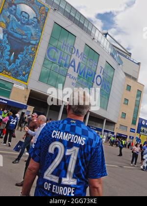 Fulham, Royaume-Uni. 14 août 2021. Fulham, Londres, UK14 août, 2021 scènes autour de Stamford Bridge, la maison du club de FOOTBALL européen des champions DE CHELSEA, alors que le club organise son premier match de la saison 2021/2022 dans la Premier League, contre le Crystal Palace FC. Crédit : Motofoto/Alay Live News Banque D'Images