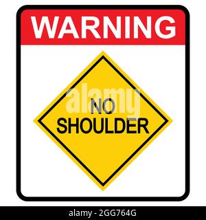 Pas d'icône de voiture de danger de route d'épaule, panneau d'avertissement de circulation routière, illustration de vecteur de route, véhicule d'avertissement . Illustration de Vecteur