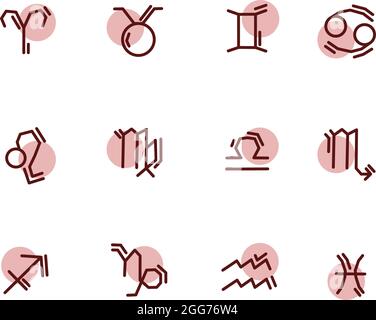 Signes de l'horoscope, illustration de l'icône, vecteur sur fond blanc Illustration de Vecteur