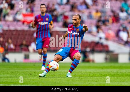 Barcelone, Espagne. 29 août 2021. Braithwaite (FC Barcelone), lors du match de football de la Liga entre le FC Barcelone et Getafe CF, au stade Camp Nou à Barcelone, Espagne, le 29 août 2021. Foto: SIU Wu crédit: dpa/Alay Live News Banque D'Images