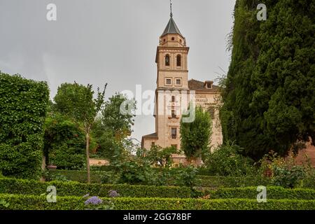 Jardins de l'Alhambra à Grenade. Espagne Banque D'Images