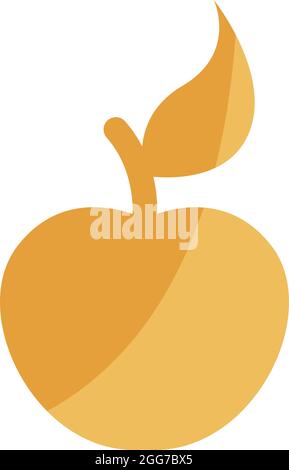 Pomme orange, illustration d'icône, vecteur sur fond blanc Illustration de Vecteur