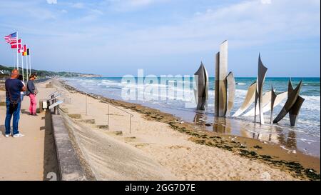 'Les Braves', Omaha Beach, Calvados, région normande, Nord-Ouest de la France Banque D'Images