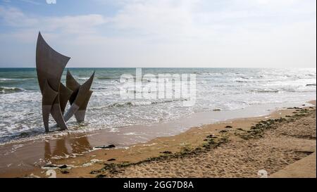 'Les Braves', Omaha Beach, Calvados, région normande, Nord-Ouest de la France Banque D'Images