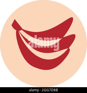 Trois bananes, illustration d'icône, vecteur sur fond blanc Illustration de Vecteur