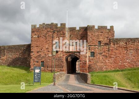 L'entrée du château de Carlisle dans la ville de Carlisle dans le nord de Cumbria Banque D'Images