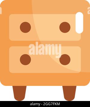 Petite table de nuit en bois, illustration d'icônes, vecteur sur fond blanc Illustration de Vecteur