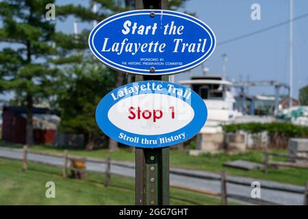 Havre de Grace, MD - le 7 juillet 2021 : le Lafayette Trail est une boucle de trois kilomètres qui traverse le quartier historique de Havre de Grace. Banque D'Images