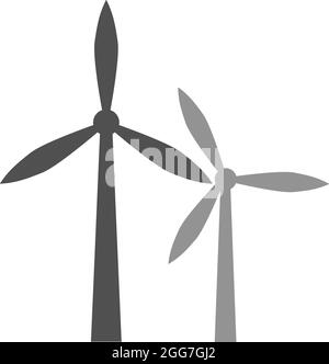 Énergie éolienne , illustration d'icône, vecteur sur fond blanc Illustration de Vecteur