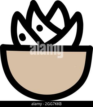 Cactus de menton dans un pot, illustration d'icône, vecteur sur fond blanc Illustration de Vecteur