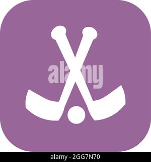 Bâtons de hockey et rondelle, illustration d'icône, vecteur sur fond blanc Illustration de Vecteur