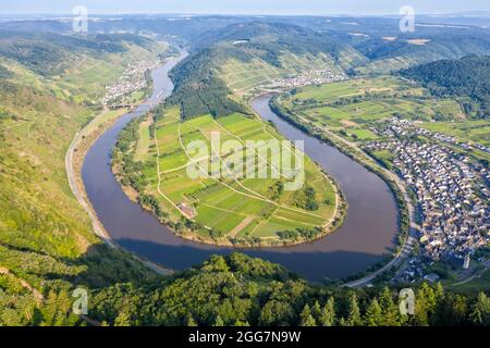 Boucle Moselle Calmont Moselle paysage nature à Bremmm Allemagne voyage Banque D'Images