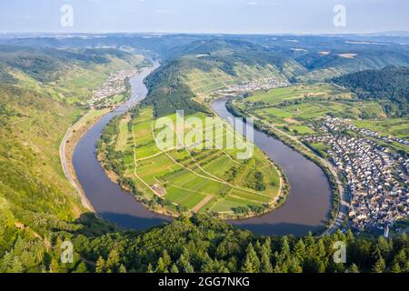 Boucle Moselle Calmont Moselle paysage nature à Bremmm Allemagne voyage Banque D'Images