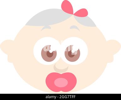 Petite fille avec des yeux marron clair, illustration, sur un fond blanc. Illustration de Vecteur