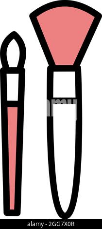 Pinceaux de maquillage, illustration, sur fond blanc. Illustration de Vecteur