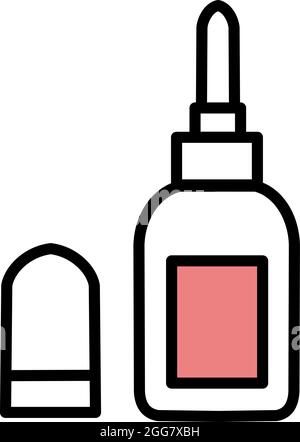 Sérum de nuit, illustration, sur fond blanc. Illustration de Vecteur