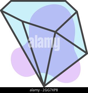 Roche diamant bleue, illustration, sur fond blanc. Illustration de Vecteur