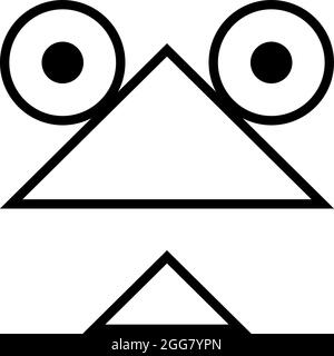 Étrange regard émoticône visage, illustration, sur un fond blanc. Illustration de Vecteur