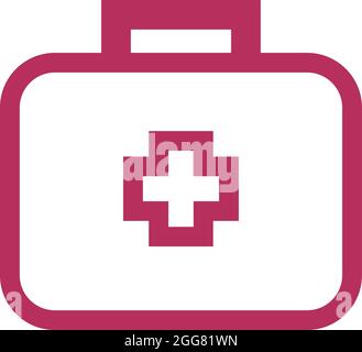 Trousse de premiers soins rose, illustration, sur fond blanc. Illustration de Vecteur