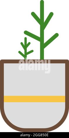 Plante de Jade en pot, illustration, sur fond blanc. Illustration de Vecteur