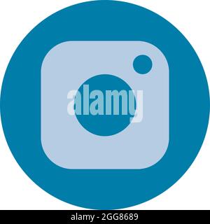 Affiche instagram bleue, illustration, sur fond blanc. Illustration de Vecteur