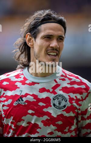 WOLVERHAMPTON, ANGLETERRE - AOÛT 29 : Edinson Cavani lors du match de la première ligue entre Wolverhampton Wanderers et Manchester United à Molineux Banque D'Images