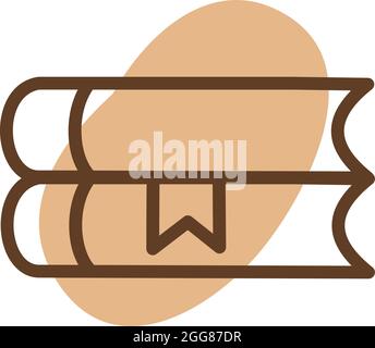 Deux livres fermés marron, illustration, vecteur sur fond blanc. Illustration de Vecteur