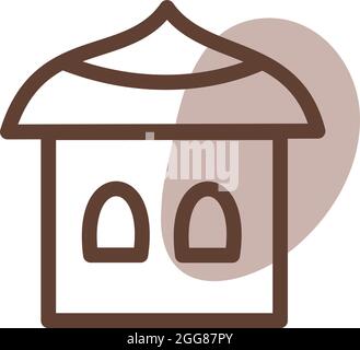 Intéressante maison de famille, illustration, vecteur sur fond blanc. Illustration de Vecteur