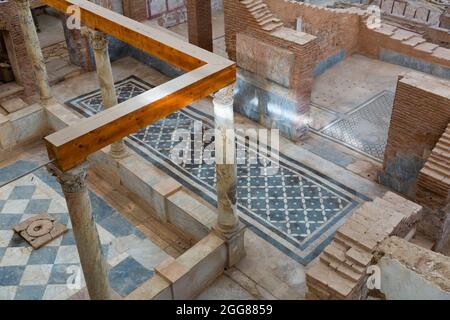 Demeure l'architecture et la décoration intérieure des maisons en terrasse à Ephèse, Turquie Banque D'Images