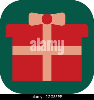 Boîte cadeau de noël rouge, illustration, vecteur sur fond blanc. Illustration de Vecteur