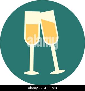 Lunettes de champagne, illustration, vecteur sur fond blanc. Illustration de Vecteur
