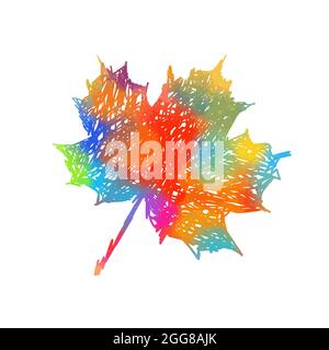Feuille d'érable multicolore. Illustration vectorielle Illustration de Vecteur