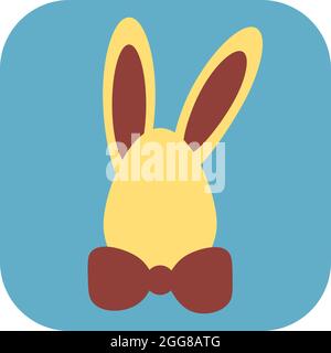 Lapin de Pâques avec un noeud, illustration, vecteur sur fond blanc. Illustration de Vecteur