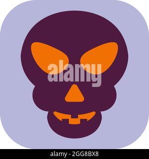 Crâne violet, illustration, vecteur sur fond blanc. Illustration de Vecteur