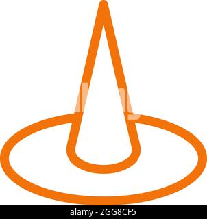 Chapeau de sorcière orange, illustration, vecteur sur fond blanc. Illustration de Vecteur