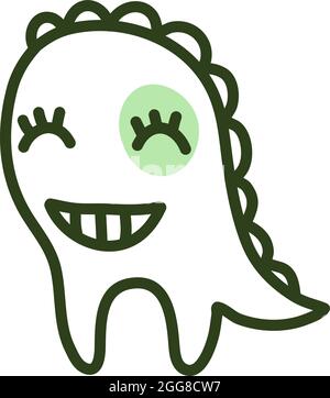 Adorable monstre, illustration, vecteur sur fond blanc. Illustration de Vecteur