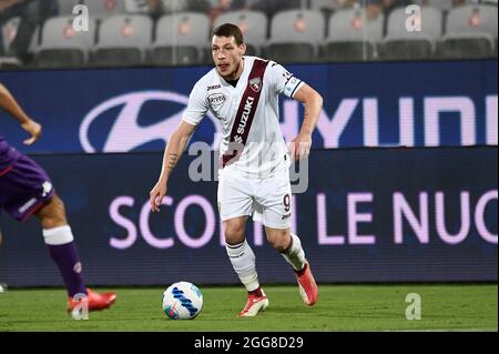 Stade Artemio Franchi, Florence, Italie, 28 août 2021, Andrea Belotti (Torino FC) en action pendant l'ACF Fiorentina vs Torino FC - italienne Footba Banque D'Images