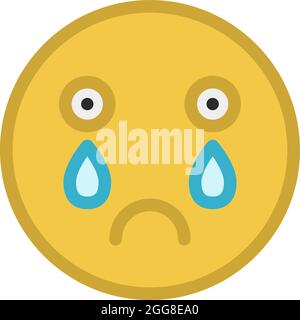 Pleurs smiley visage, illustration, vecteur sur fond blanc. Illustration de Vecteur