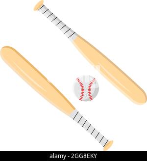 Battes de baseball et balle, illustration, vecteur sur fond blanc Illustration de Vecteur