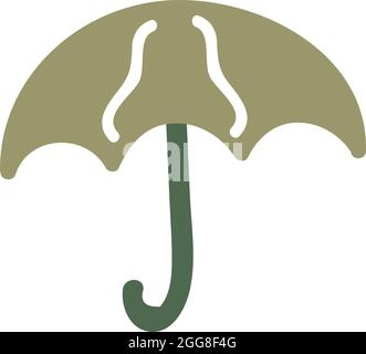 Parapluie vert, illustration, vecteur sur fond blanc. Illustration de Vecteur