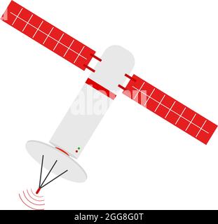 Satellite rouge, illustration, vecteur sur fond blanc. Illustration de Vecteur