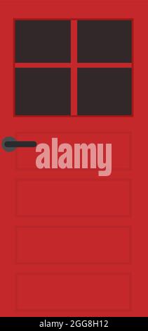 Porte rouge, illustration, vecteur sur fond blanc. Illustration de Vecteur