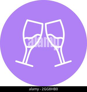 Verres à vin de mariage, illustration, vecteur sur fond blanc. Illustration de Vecteur